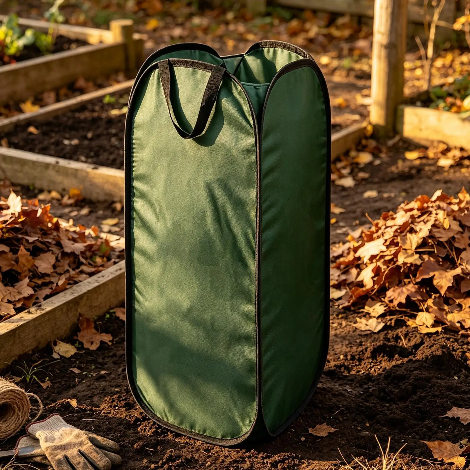 Leaf Bag Holder Foldable Tear Resistant Oxford Cloth Stand Garden Trash Bag Support for Yard Lawn Garden Grass Debris Waste