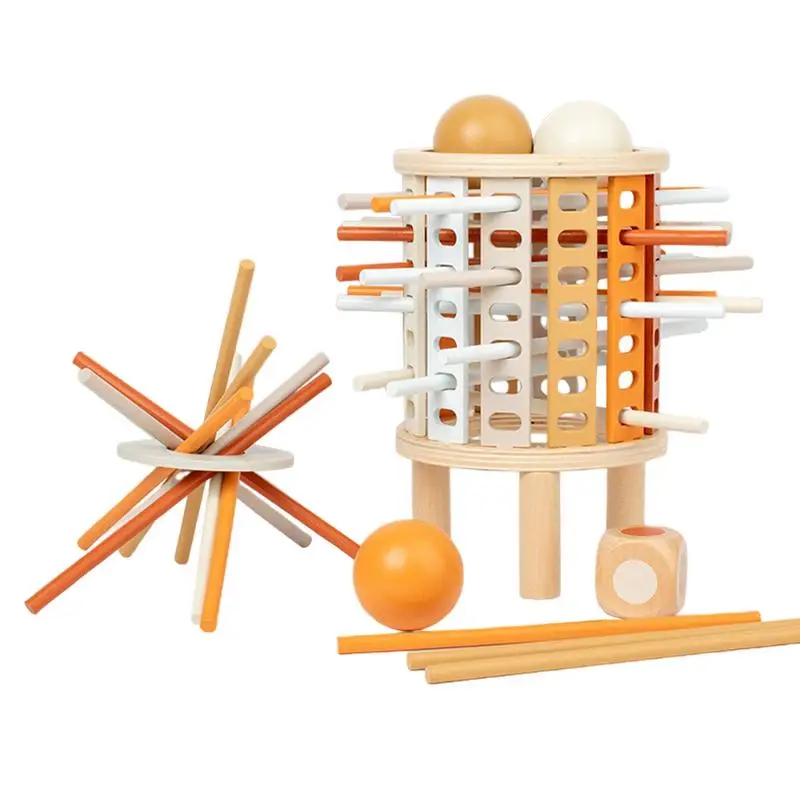 Fine Motor Skills Toys Wooden Tower Game Toddler Travel Toy Colorful Sticks Fine Motor Skills & Counting Toy For 3 Years Old