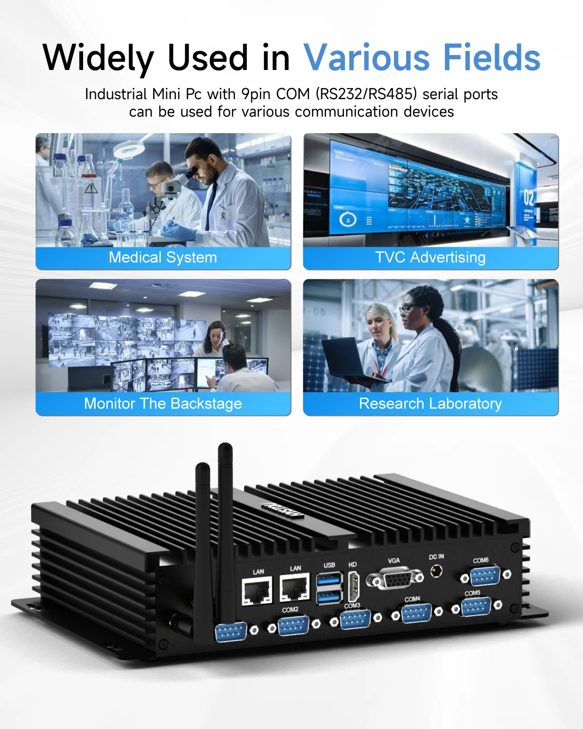 HYSTOU Mini PC industriale Intel Core i5-4200U i7-4500U Computer senza ventola Spedizione gratuita Bluetooth 4.2 Dual Lan 6 USB