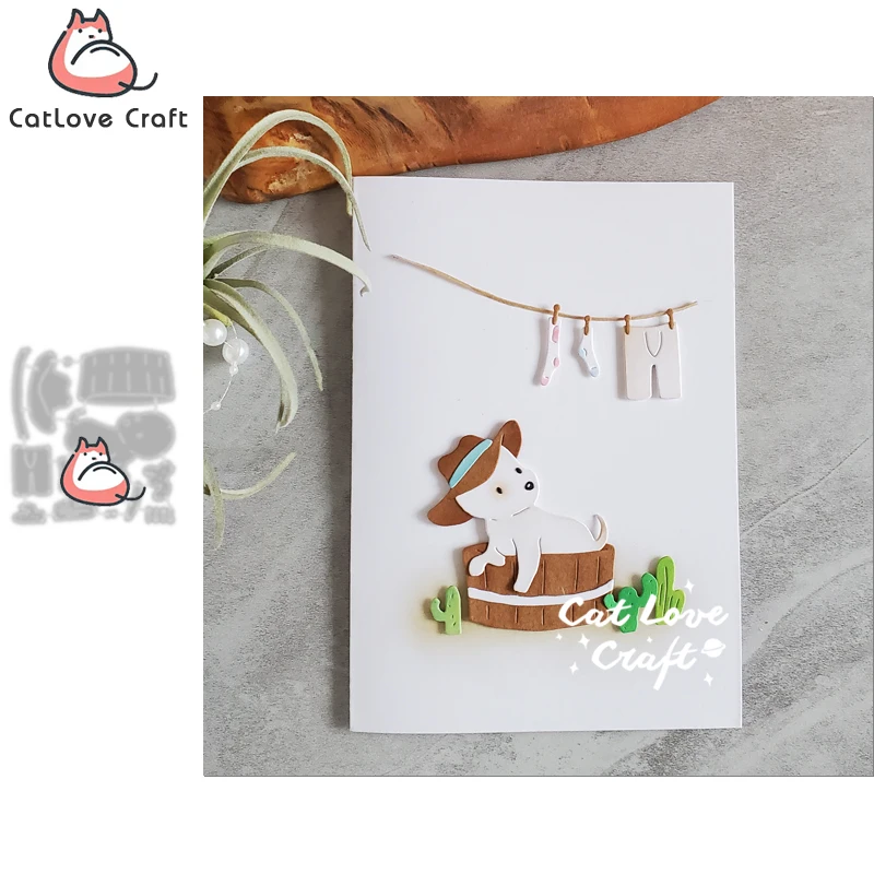 Catlove troqueles de corte de Metal para perro vaquero, molde para álbum de recortes, plantilla de cuchillo, troqueles para fabricación de tarjetas, troqueles nuevos para manualidades DIY
