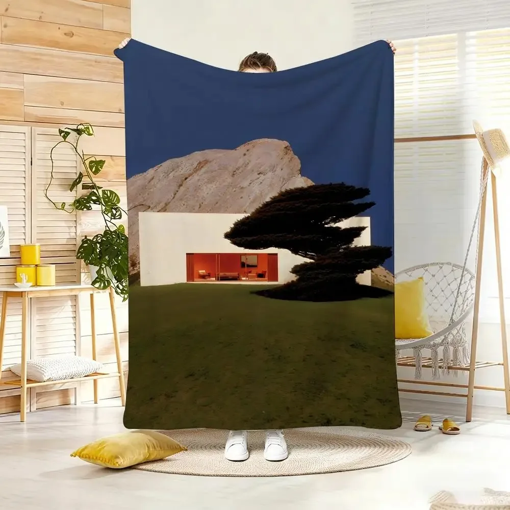 Elegant ins Wabi Sabi Throw Lightweight  Flannel Blanket Soft Skin-friendly for Summer Cooling