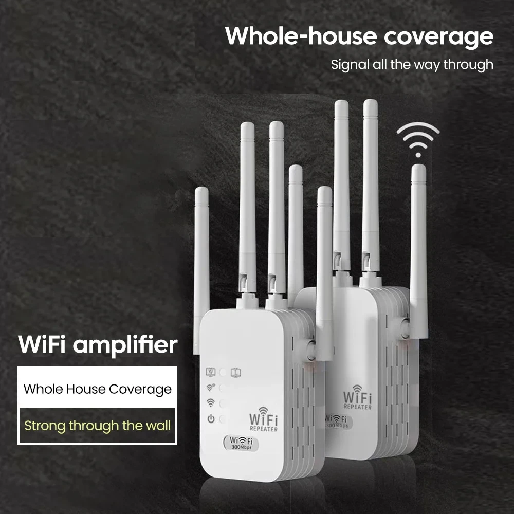 2024 Fastest WiFi Extender Signal Booster The Longest Range up to 9995sq.ft Internet Superboost Booster 2.4G/5G 4 Antennas