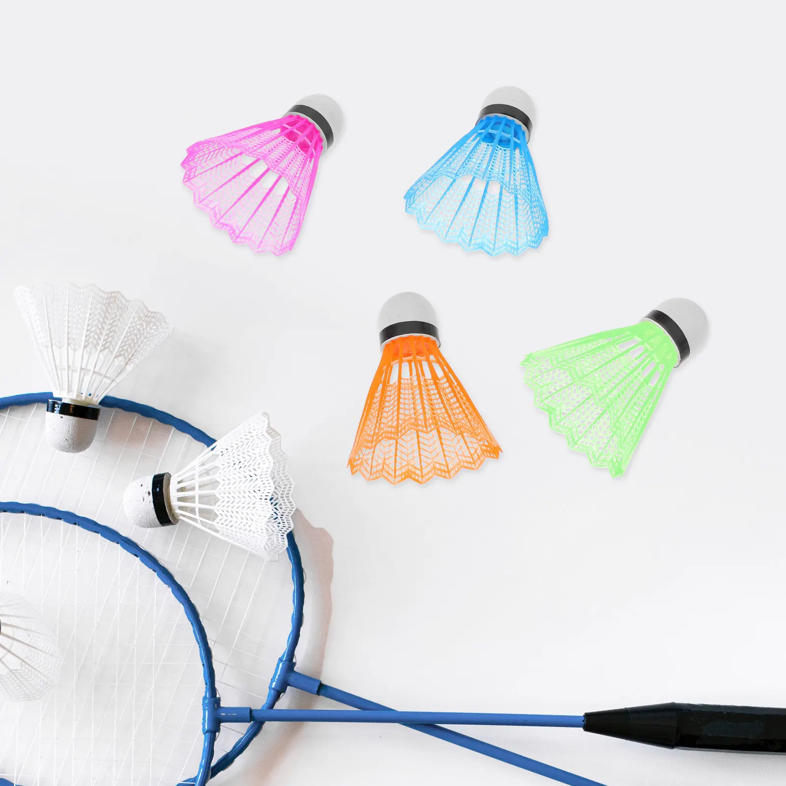 

12Pcs Plastic Badminton Shuttlecocks Colorful Weather-Resistant Training Sports Shuttlecocks for Family Recreation Beginners