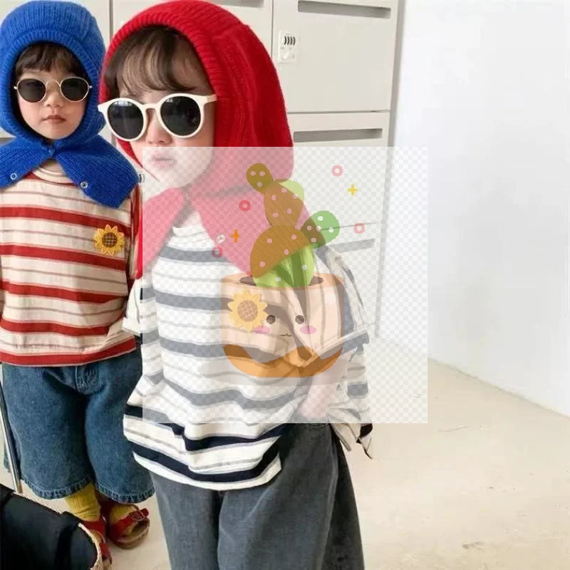 1 шт., зимняя детская шапка-шарф, модные полосатые вязаные шапки для защиты ушей, детская Балаклава, головной убор, детская шапочка с капюшоном для детей 1-6 лет