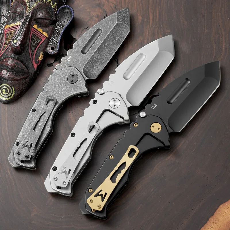 New Outdoor Camping Folding Knife D2 Blade 440C Handle Pocket Survival Tactical Hunting Utility Kitchen Fruit Knives EDC Tools