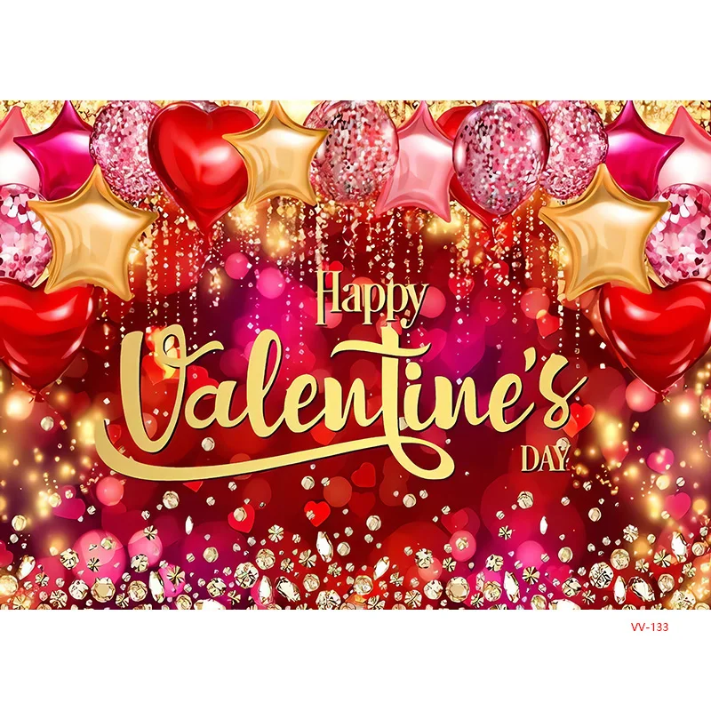 SHUOZHIKE Pink Bokeh Valentine's Day Photography Backdrops Prop Anniversary Glamorous Red Rose heart Shaped Background AL-24