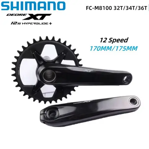 Shimano DEORE XT M8100 pédalier 170mm/175mm 12 vitesses 32T 34T 36T plateau FC-M8100 manivelle pour vtt vélo pédalier pièces de vélo