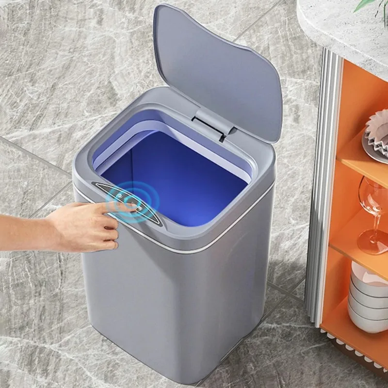 

12L Bathroom Smart Sensor Trash Can 4 Opening Modes Automatic Garbage Bucket with LED Light For kitchen Toilet Wastebasket