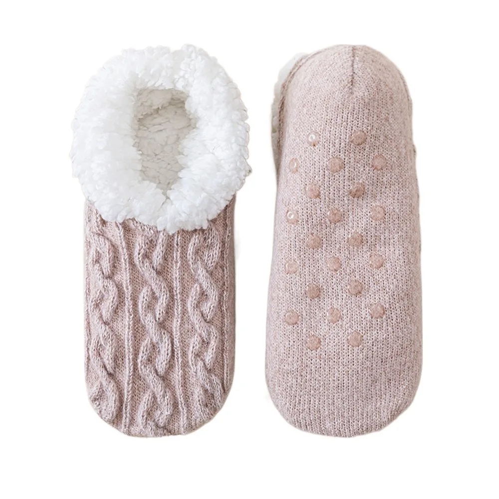

Autumn Winter Warm Floor Socks Non-slip Sleep Socks Knitted Fleece Thickened Carpet Home Socks Women