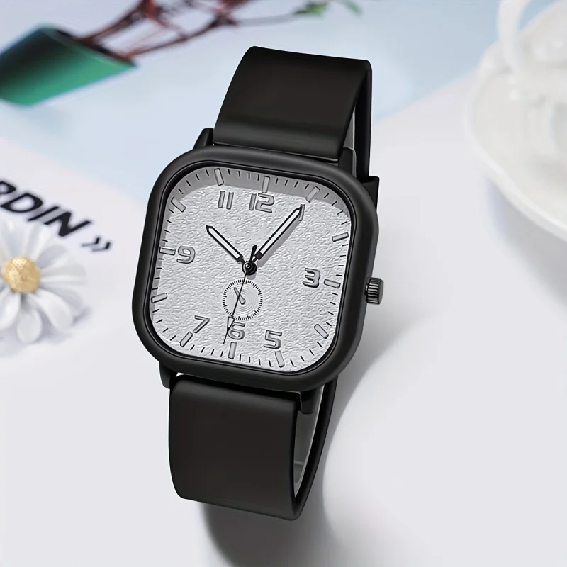 Casual Fashion Square Women's Watch With Digital Dials Quartz Watches Sports Wristwatch For Men Women Students The Academy Style