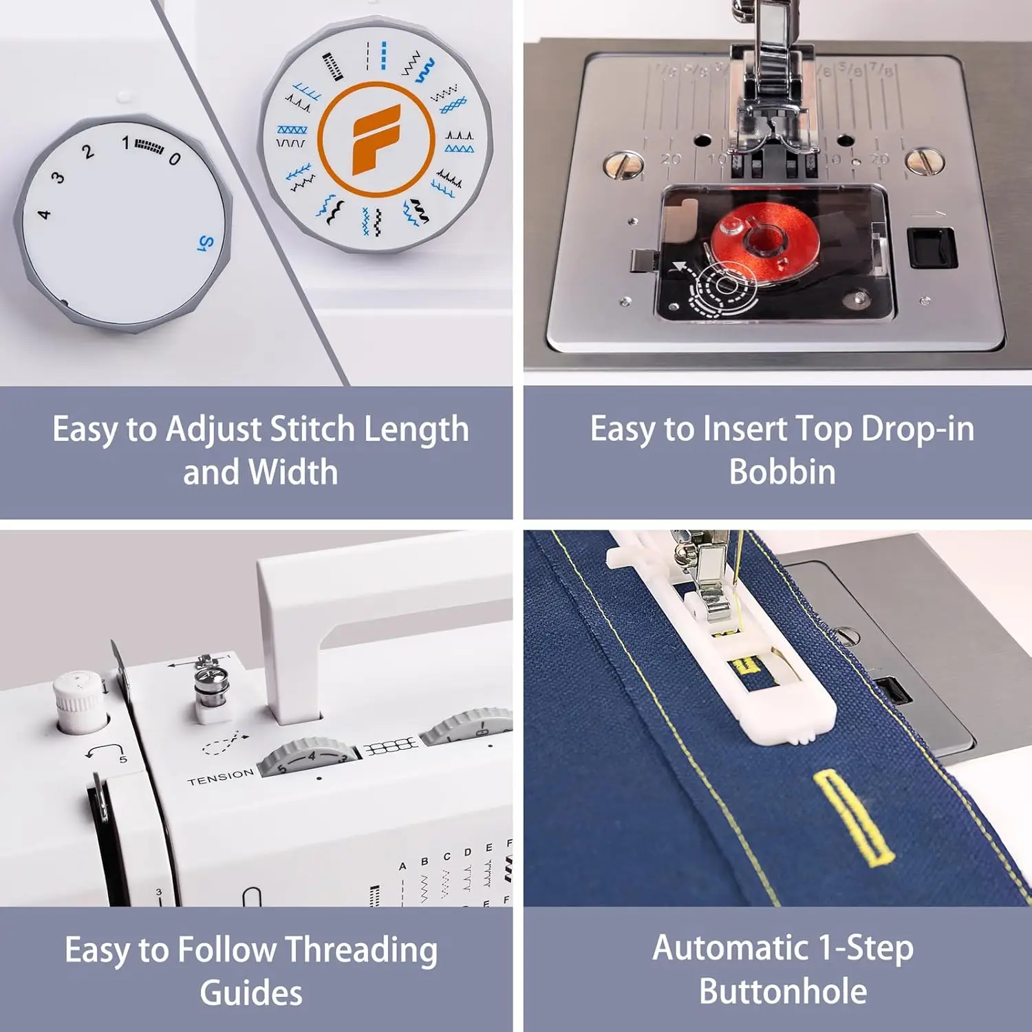 ماكينة خياطة FYe350، محرك سيرفو موفر للطاقة، شديد التحمل ومحمول، 23 غرزة مدمجة، أوضاع إبر متعددة، للبيع