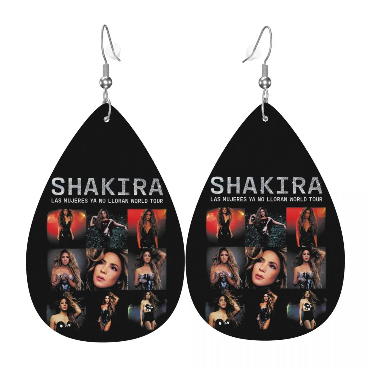 Custom Shakira Singer Star PVC Leather Earrings Dangle Earrings Jewelry For Women Songs Music For Wife Mother Gift