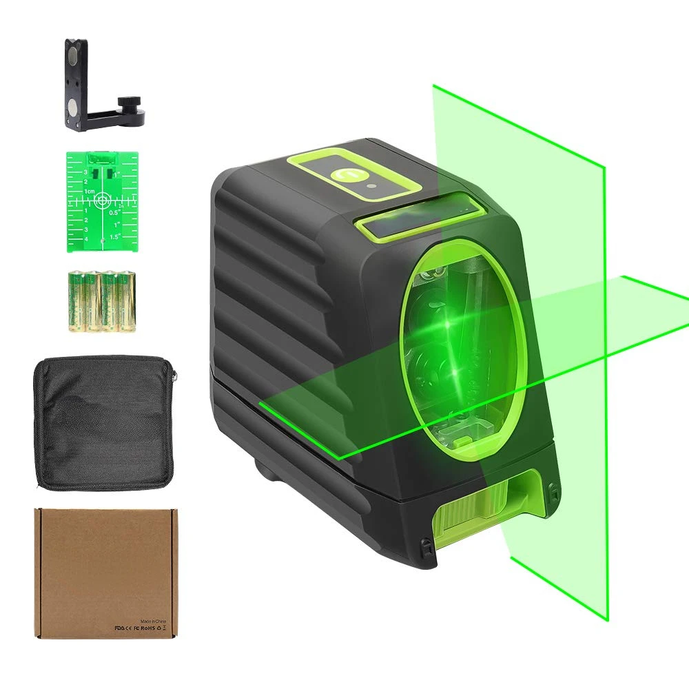 

Outdoor Self-leveling- Huepar Box-1G,Small Multi 2 Green Beam Linelaserlevel,Cross Line Laser Level