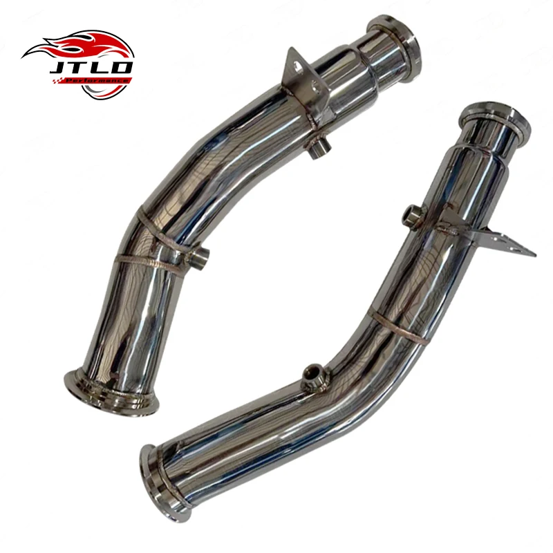 

JTLD 63 мм полировальная выхлопная труба из нержавеющей стали для Mercedes BENZ W205 C43 C450 M276 AMG с левым рулем