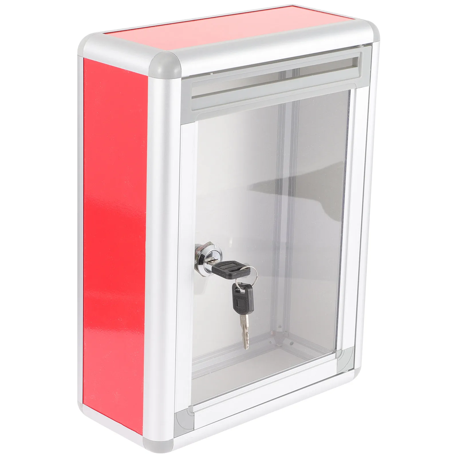 Suggestion Box Wall Mounted Aluminum Alloy Complaint Letter Box Lockable Suggestion Donation Storage Bin for School Office
