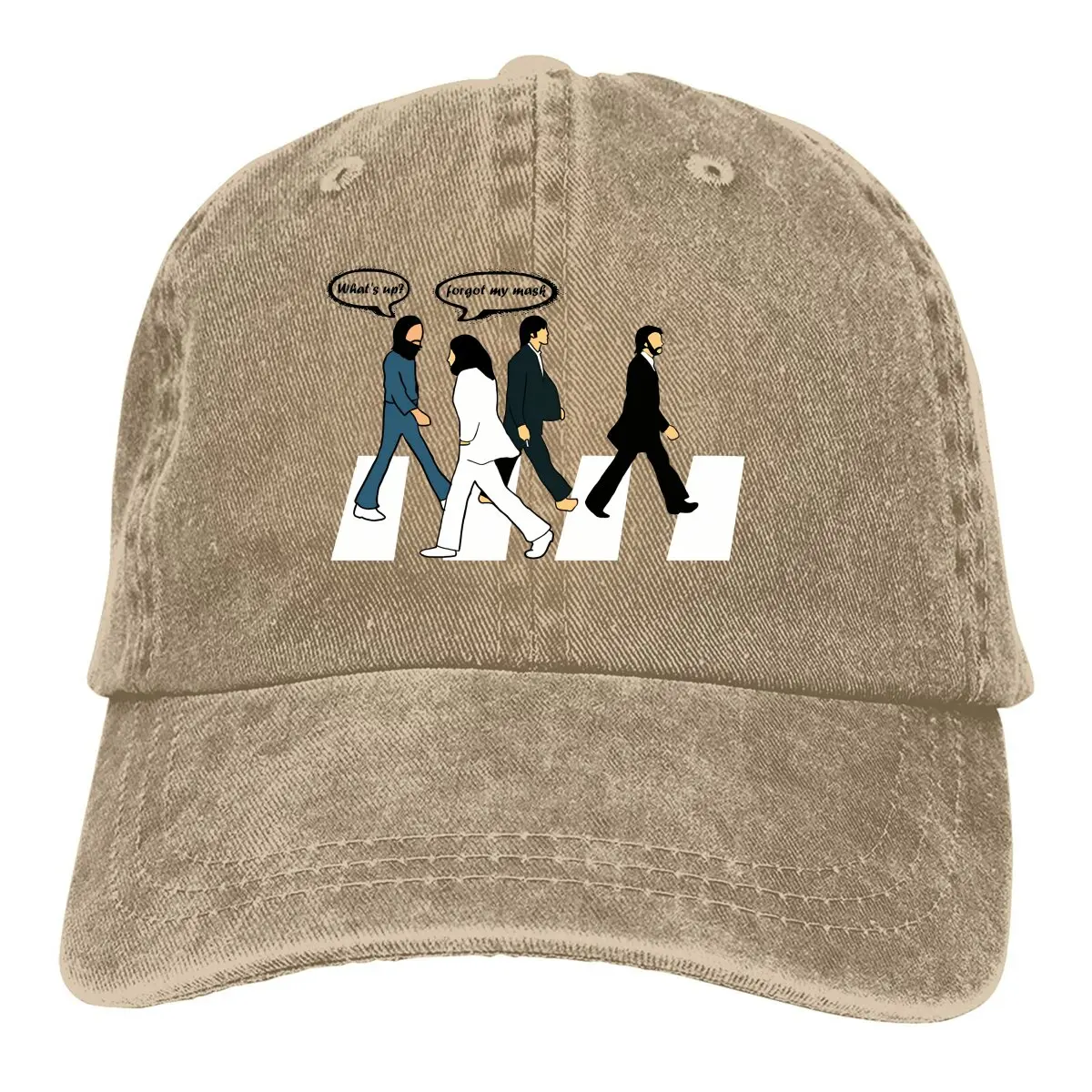 The Beatle Band Multicolor Hat Peaked Women's Cap Abbey Road John Forgets His Mask BLue Personalized Visor Protection Hats