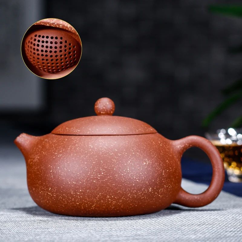 Handmade Dragon Blood Sand XiShi Pot Tea Pot 199 Water Outlet Holes Purple Clay Yixing Original Mine Tea Brewing Tool