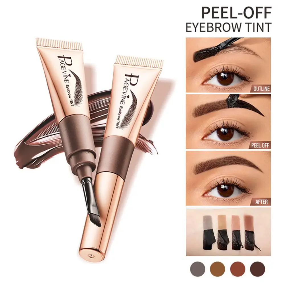 Macchine per il trucco permanente Crema colorante peel-off Gel per sopracciglia peel-off a 4 colori Liquido marrone naturale semipermanente duraturo impermeabile