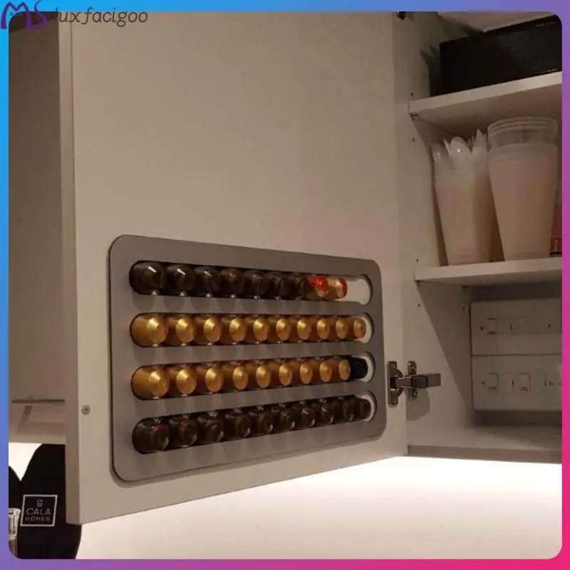 Nespresso capsule storage rack kitchen cabinet tile restaurant wall type storage aluminum bracket can accommodate 24/40