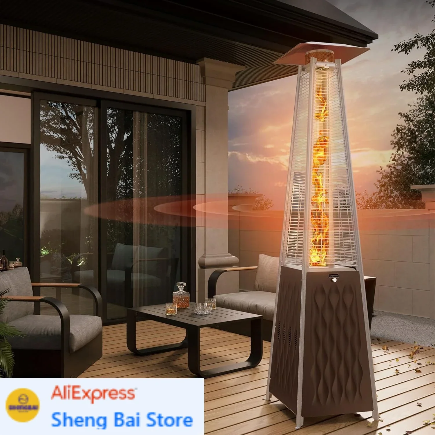 

Бестселлер: уличный обогреватель для патио мощностью 48 000 BTU, пропановый обогреватель с кварцевой стеклянной трубкой для коммерческого и жилого использования, пирамидальный обогреватель для патио