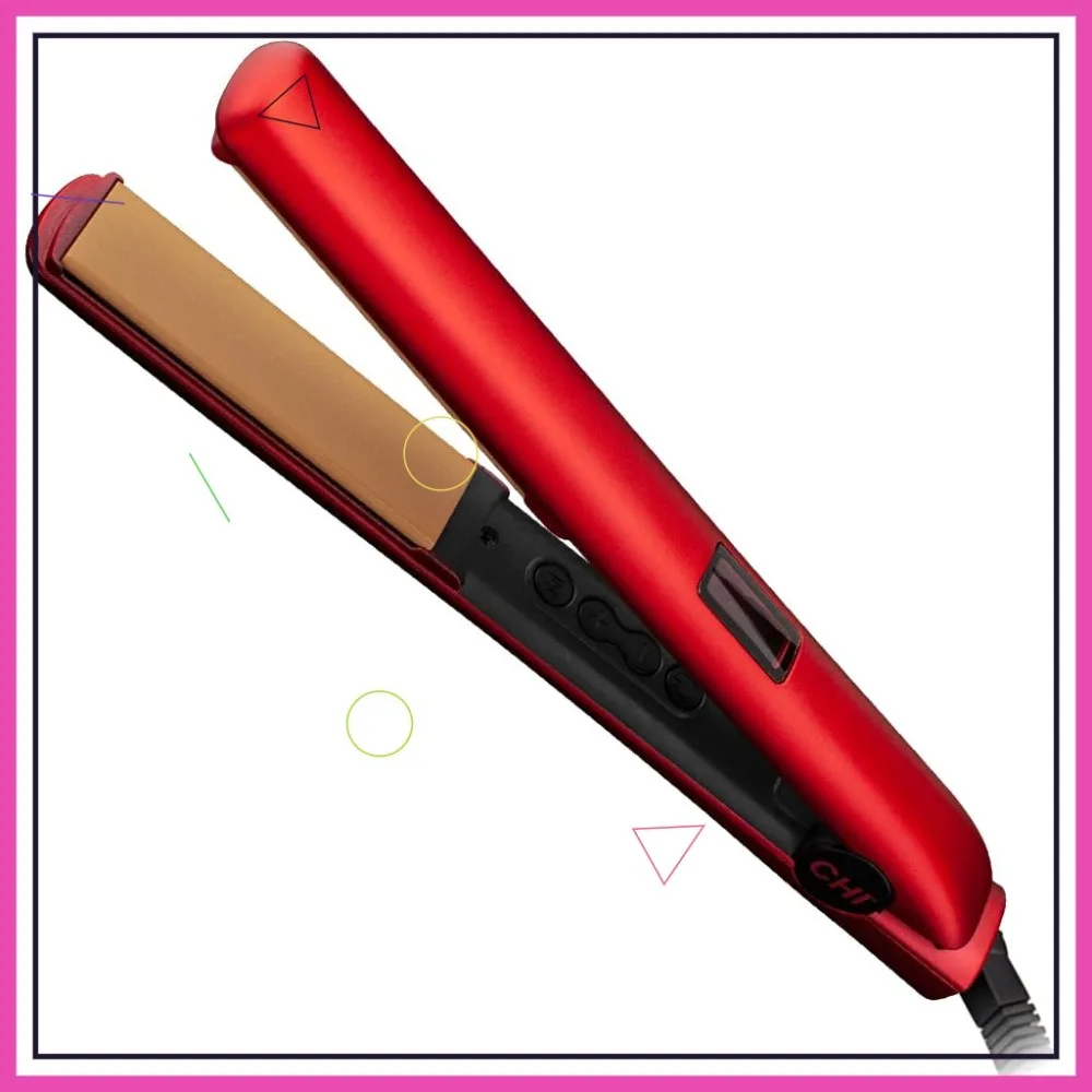Original Ceramic Hair Straightener 1", Even Heat for Less Damage, Ruby Red, Shiny Smooth Results