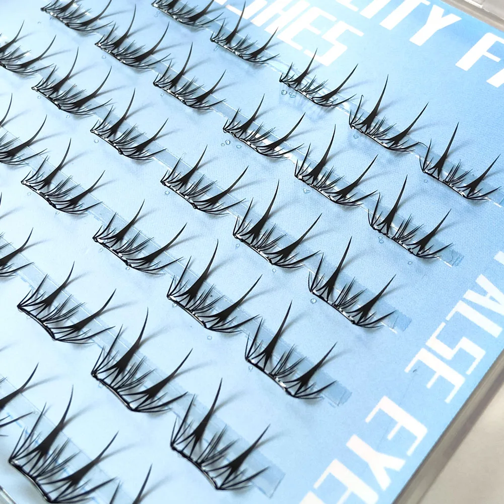 Self-กาวSegmented Eyelashesไม่มีกาวFake Lashes Extensionแต่งหน้าSoft Mink Eyelashธรรมชาติ