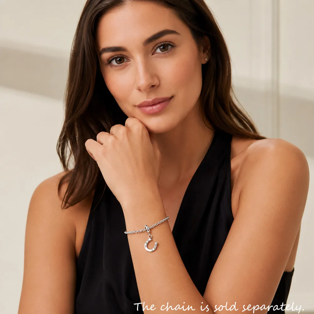 Colgante de herradura para hombres y mujeres, joyería de moda de la suerte de Plata de Ley 925 para primavera