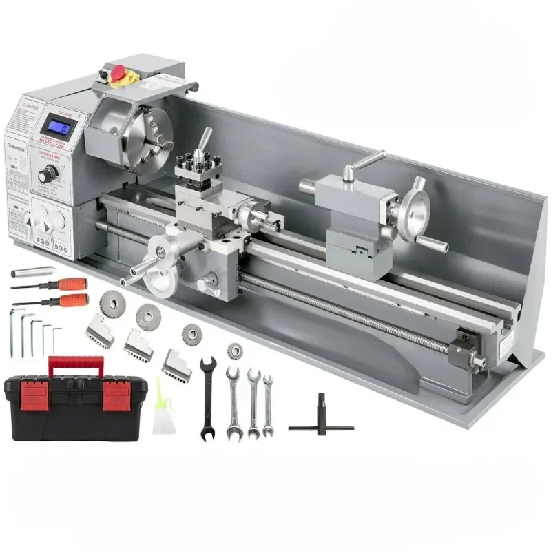 

1100W Metal Lathe MX-600A Mini Lathe Machine Brushless Motor 38mm Through Hole 125mm Chuck MT5 Metal GearAutomatic Tool Feeding