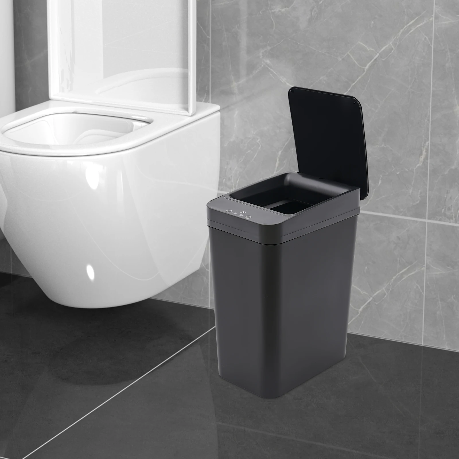 8L-9L Bewegungssensor-Mülleimer mit Infrarot- und Kicksensor Intelligenter Automatischer Abfalleimer für Küche Bad Schlafzimmer Büro