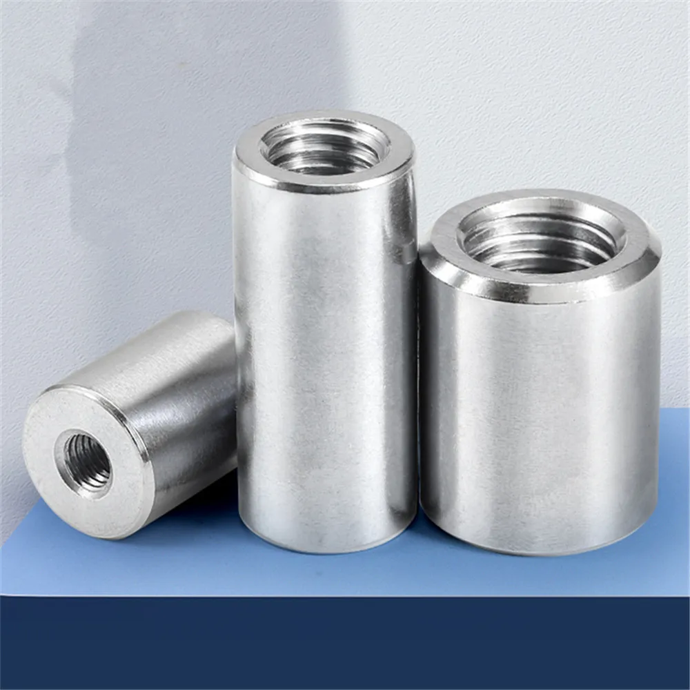 M4 M5 M6 304 Stainless Steel Extension Thicken Round Coupling Nut Connector Joint Sleeve Nut