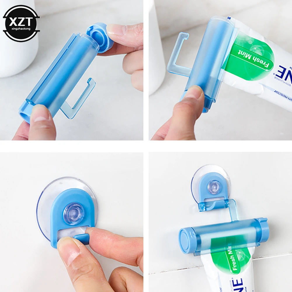 1PC ABS Cute Rolling Squeezer Toothpaste Dispenser Tube Partner Hanging Holder Press Rolling Holder Bathroom Daily Accessories