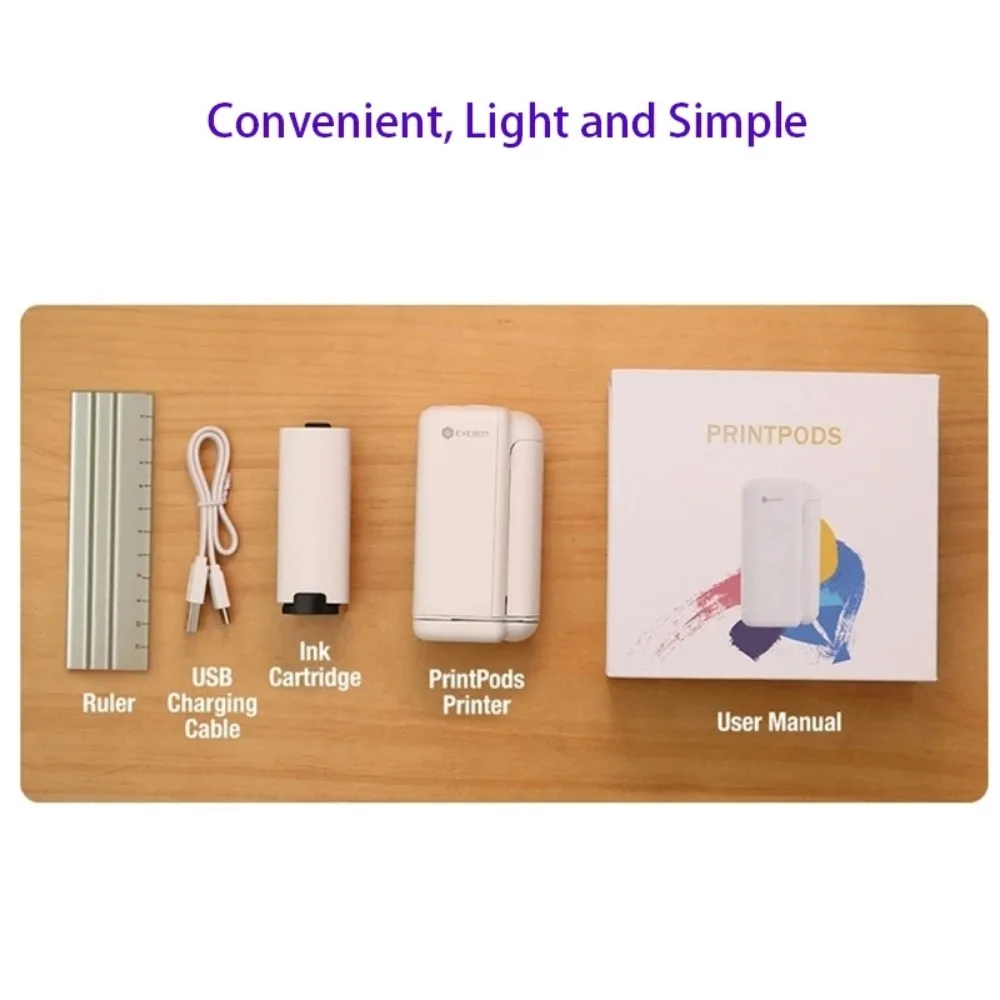 Evebot Handheld Portable Printer Tattoo Logo Inkjet Printer Clothes Customization Custom Content Small Color Printer Full Sets