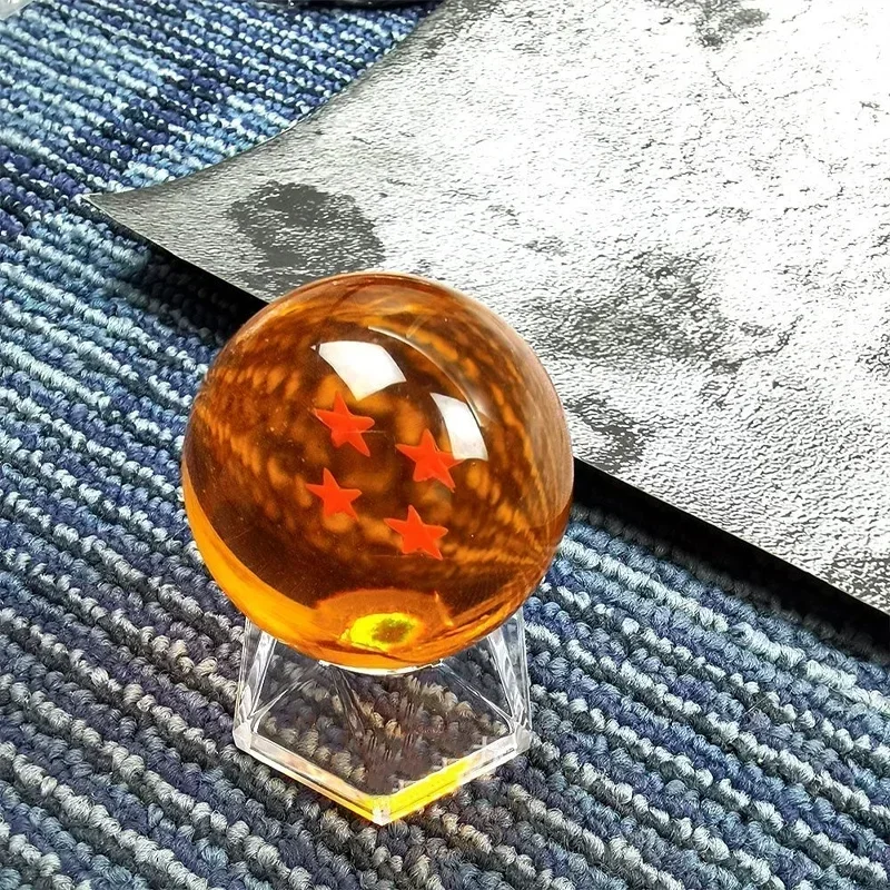 Figurine de dessin animé Dragon Ball Z, 4.3/5.7cm, boule de cristal 1 2 3 4 5 6 7 étoiles Dragon Ball avec support, jouet de décoration de bureau à collectionner