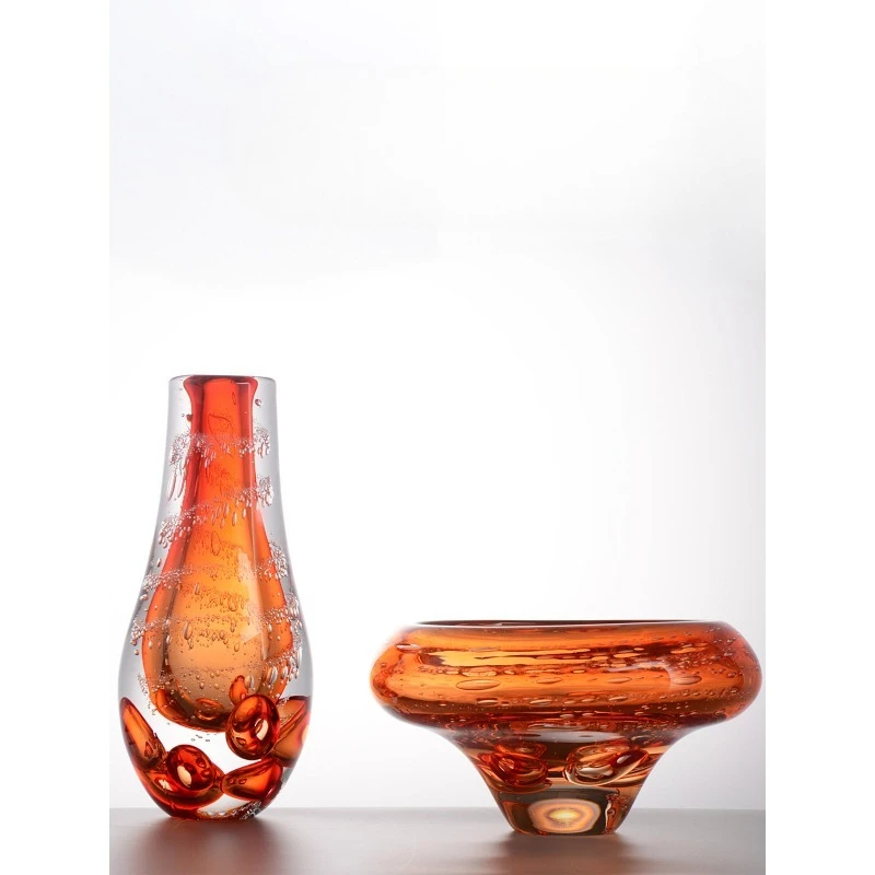 

Light luxury simple high-end glazed vase desktop flower arrangement decoration