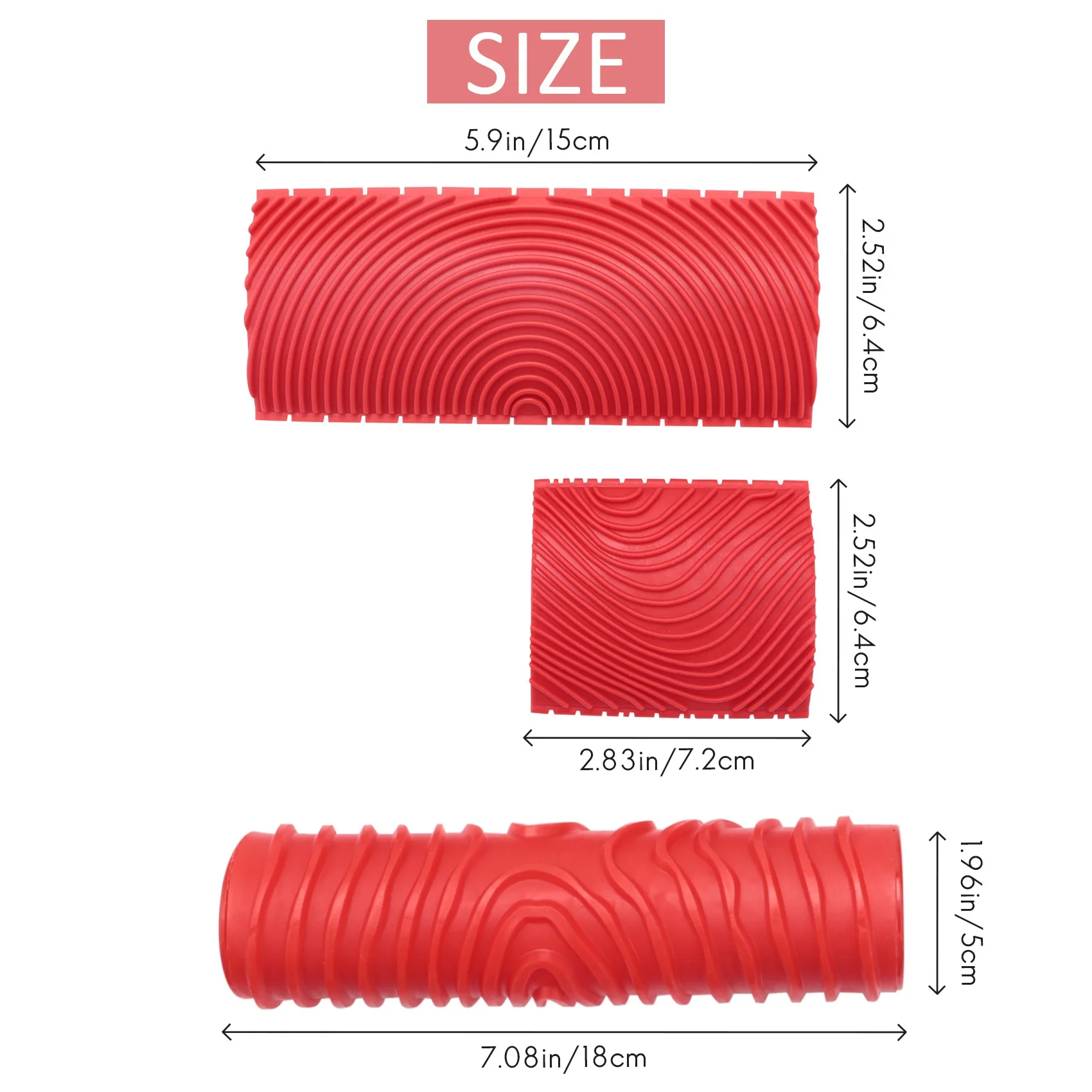 Multifunction 7 Inch Empaistic Pattern Roller Painter +2 PCS Wood Graining Painting Tool,Art Wallpaper Imitation Wood Grain Tool