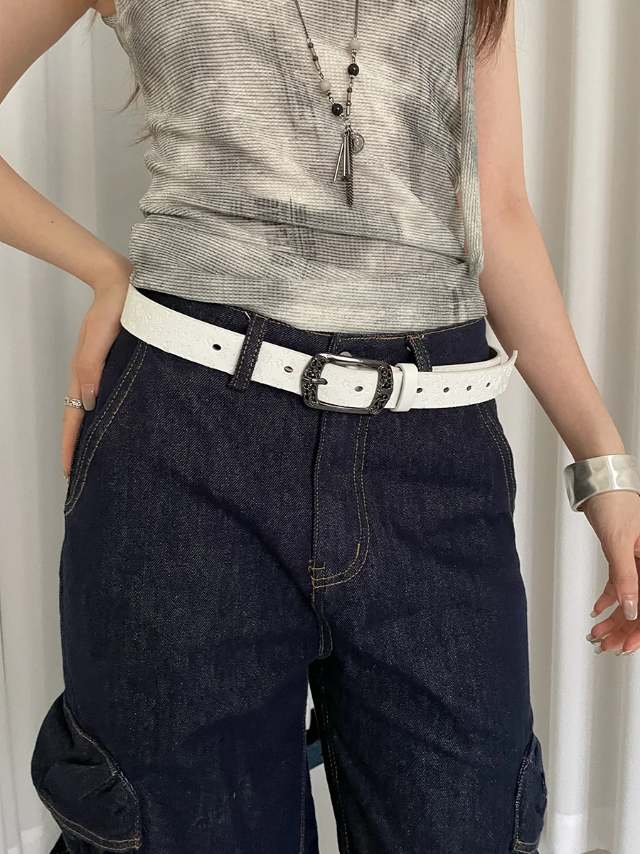 Retro Ethnic Style Butterfly Printed Red Belt For Women New In 2025 Versatile Belt With Jeans Belt Decoration