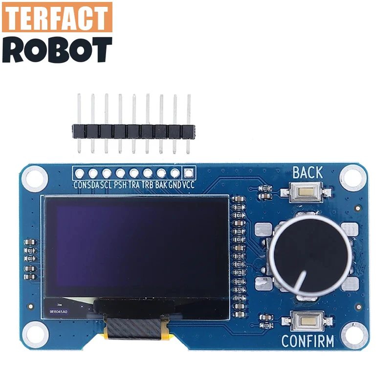 شاشة عرض oled بيضاء SAMIROB مقاس 0.96/1.3 بوصة مدمجة مع وحدة التشفير الدوارة EC11 واجهة IIC لاردوينو