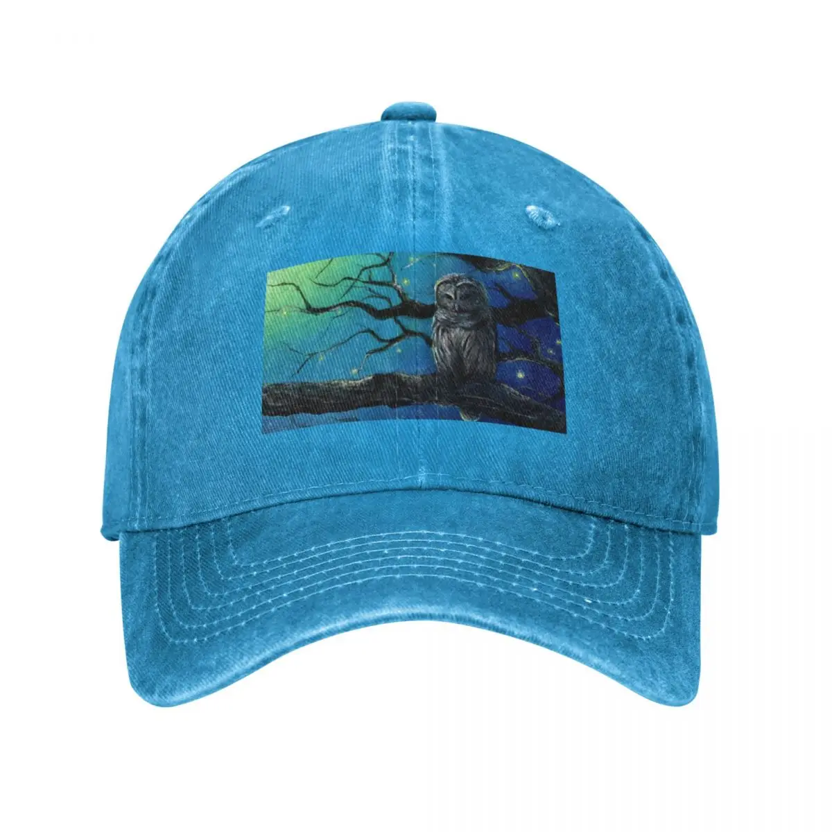 

Starry Owl - Acrylic Painting of a Magical Night Baseball Cap Golf Cap |-F-| Rugby Trucker Hat Baseball For Men Women's