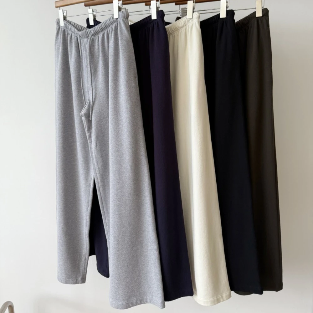 Szare spodnie sportowe z bawełny Pima i kaszmiru dla kobiet