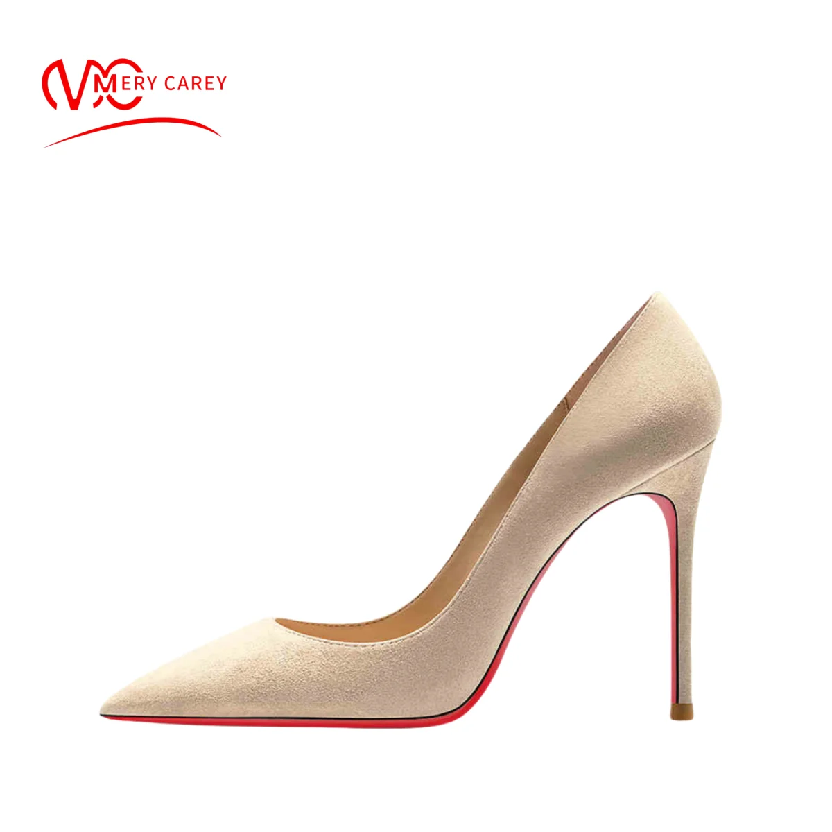 

luxury women's shoes Black Suede Elegant Office Shoes Women Brand Pumps Red sole High Heels Pointed Toe Evening Dress Shoes 12cm