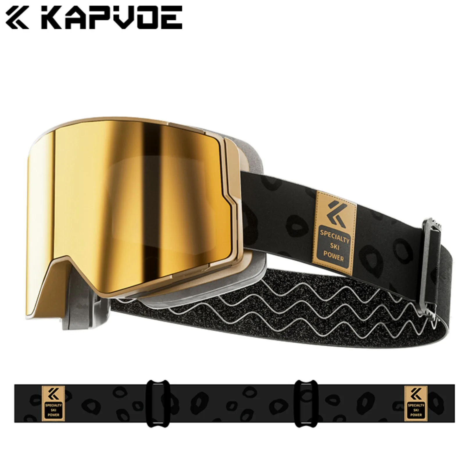 Kapvoe Meekleurende Sneeuwbril Ski Snowboard Anti-Fog Masker voor Mannen Vrouwen Brillen UV400 Bescherming Bril Sneeuwscooter Winter