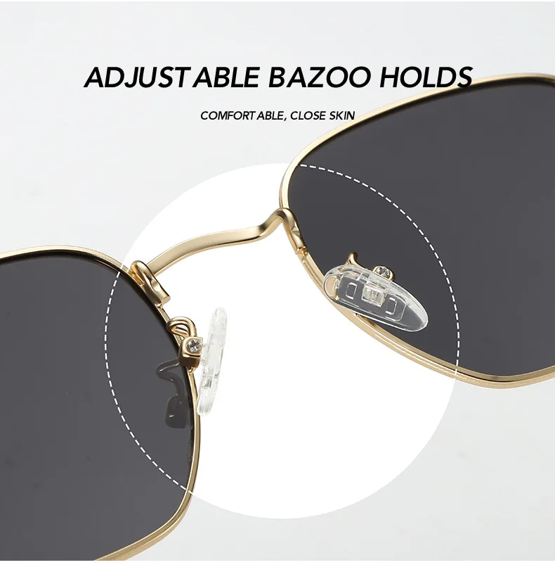 Polarisierte sechseckige Markendesigner-Sonnenbrille im Luxus-Stil, polygonales Metallrahmen-Design für Herren-Angelbrillen im Freien – Detail 8