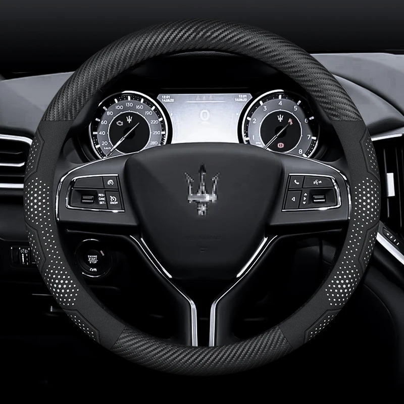 Car Chamois Steering Wheel Cover For Maserati Levante Ghibli MC20 MC12 Quattroporte GranTurismo Automotive Interior Accessories