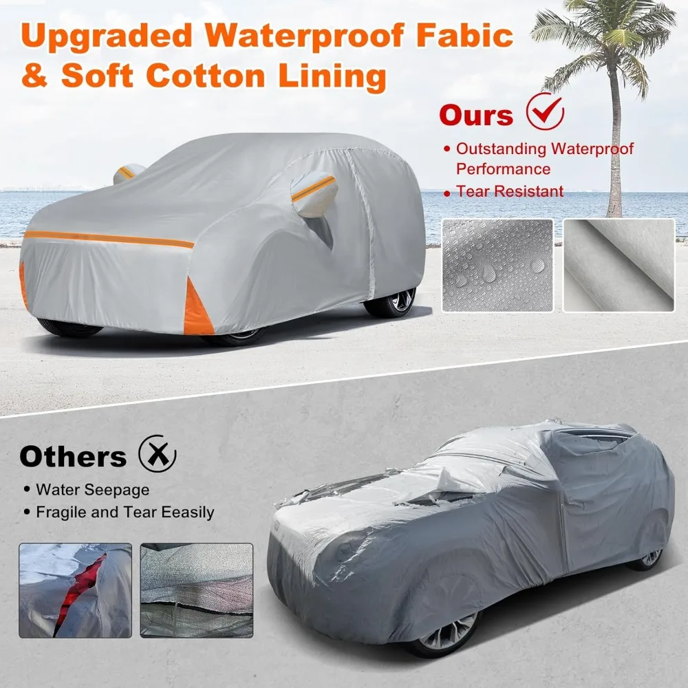 Waterproof All-Weather Car Cover for Toyota Sienna Minivan 2003-2025, Custom-Fit with Zipper and Lining