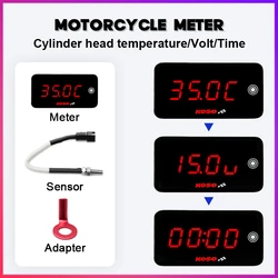 Koso mini 3 moto testata temperatura tensione tempo articoli moto impermeabile automatico indicatore di regolazione della luminosità