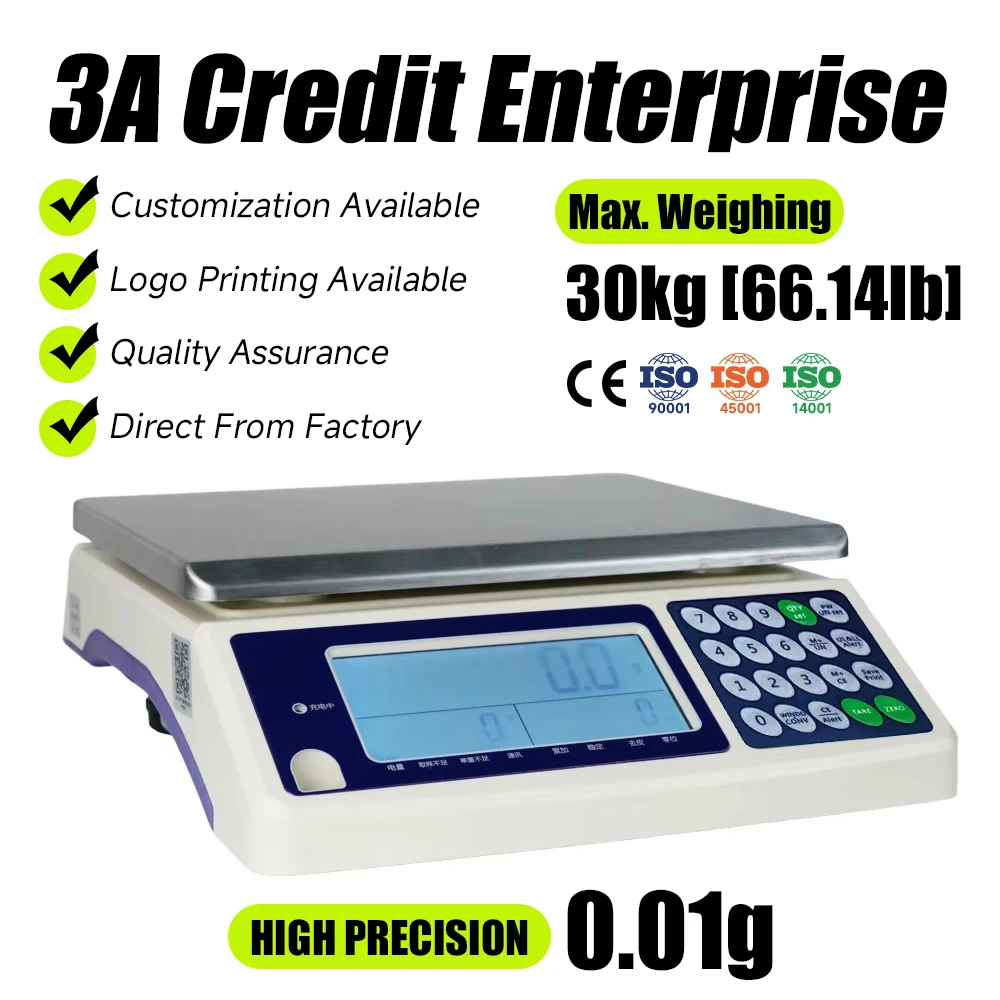 Hot Sale 30kg Digital Barcode Checkweigher Stainless Steel Platform LCD Display Weighing Scale OEM/ODM for Grocery Store