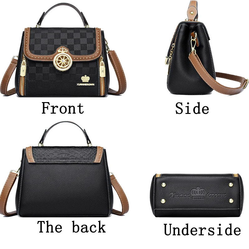 High Quality Soft Leather Purse Fashion Women Shoulder Messenger Bag Multi-pocket Wear-resistant Bag Luxury Ladies Handbag Sac