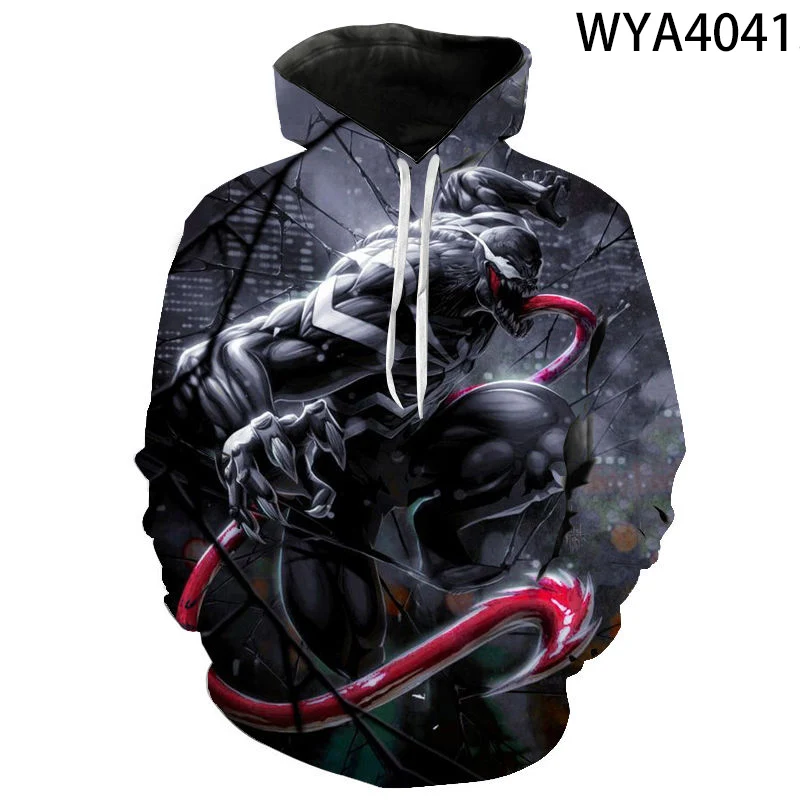 Miniso Movie Venom 3D Printed Hoodies Men Women Children Fashion Pullover Long Sleeve Boy Girl Kids Sweatshirts Cool Jacket