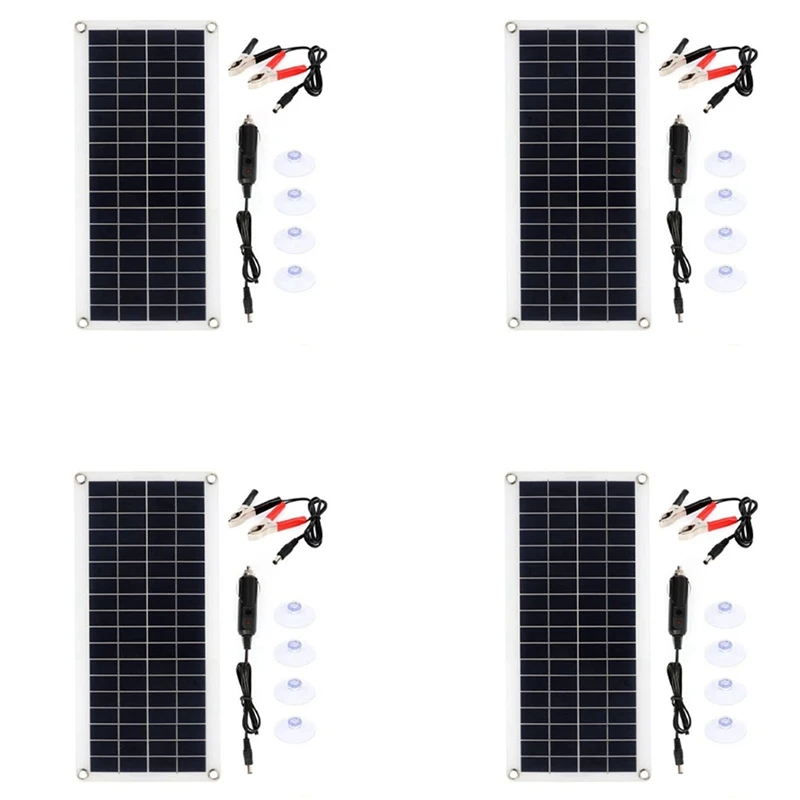 

4X 15W Solar Panel 12-18V Solar Cell Solar Panel For Phone RV Car MP3 PAD Charger Outdoor Battery Supply B Retail