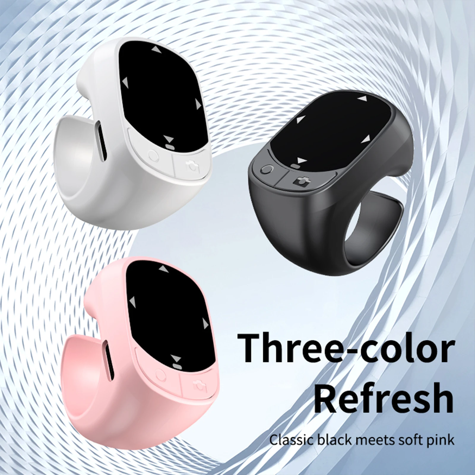 Bluetooth-compatible 5.4 Scrolling Ring Remote Control Selfie Shutter E-book Page Turner Type-C Rechargeable